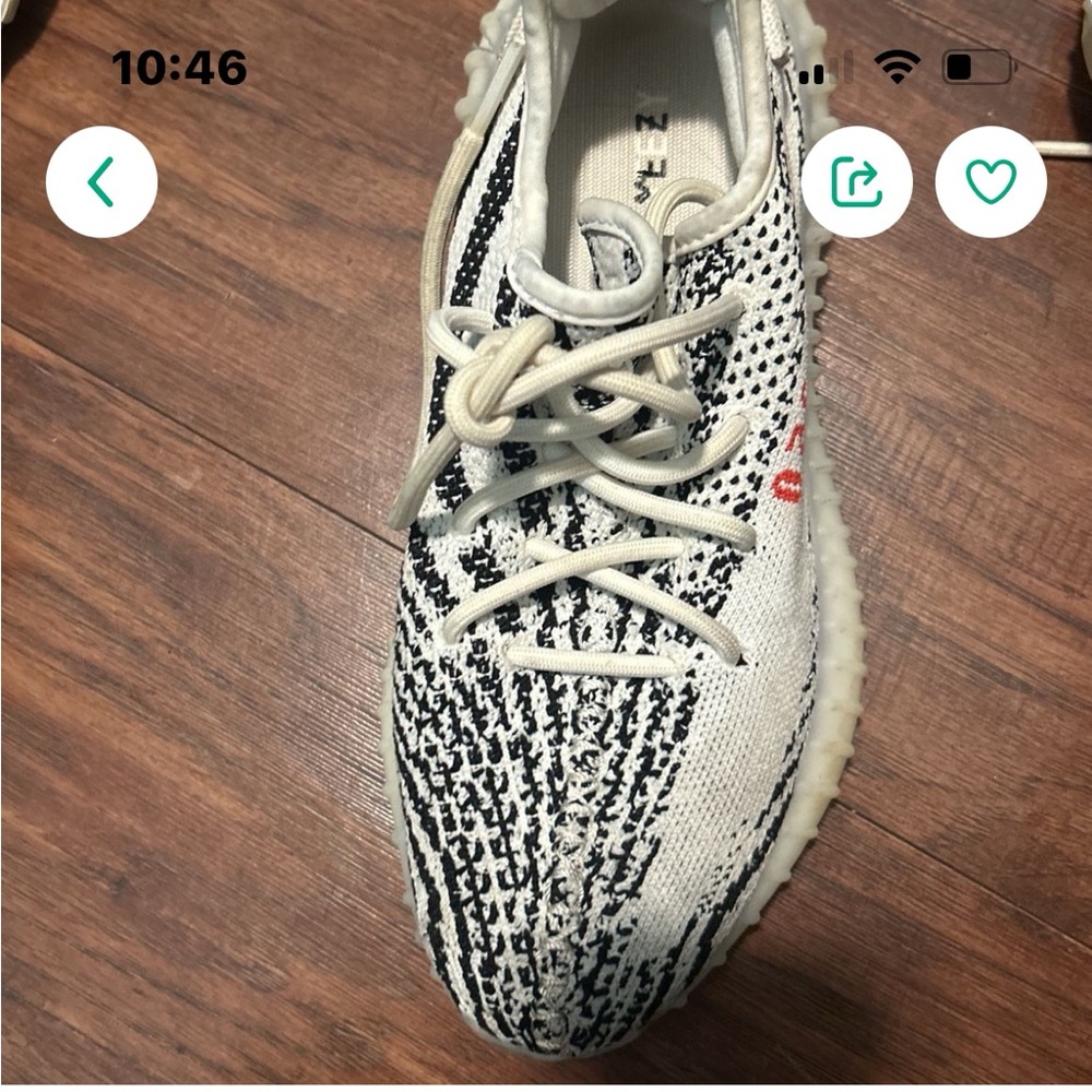 Adidas Black and White Patterned Sneakers with Red Detail